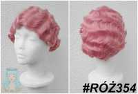 Krótka różowa falowana peruka lata 20ste 30ste cosplay wig