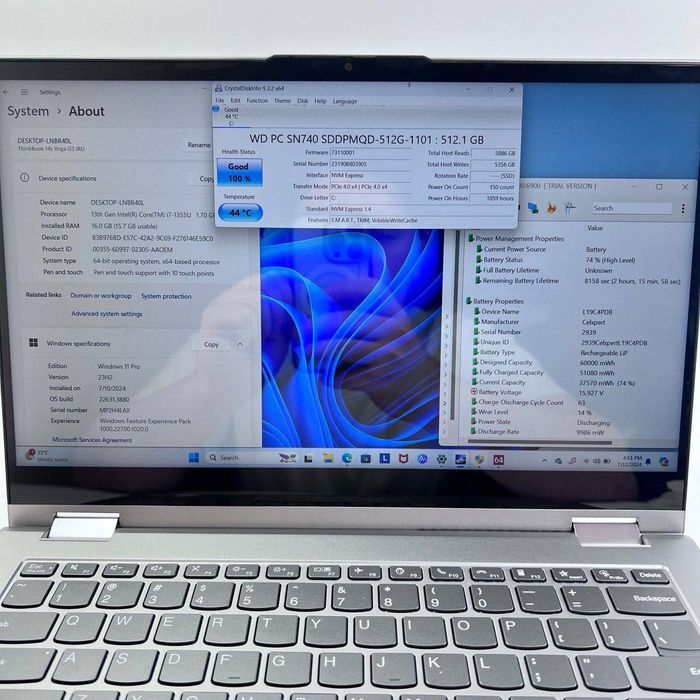 Сенсорний Lenovo ThinkBook 14s Yoga G3 IRU Gray 360 i7-1355U 16/512GB