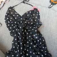 Koszulka nocna S 36 H&M erotyczna seksowna piżama czarna halka