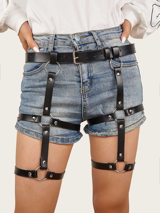 Сексуальные гартеры, эротическое белье кожа портупея, еротична білизна