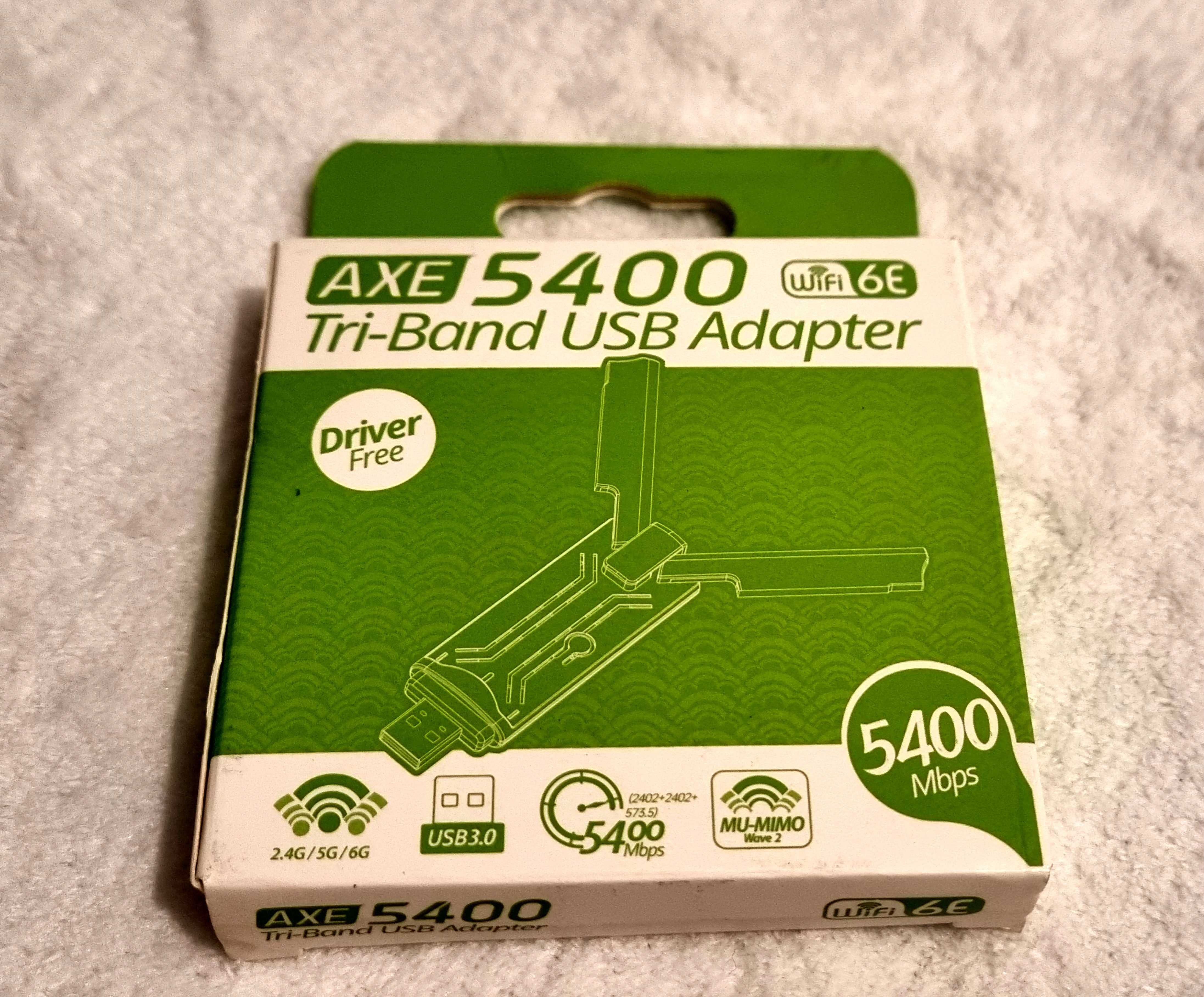 Adapter Tri-band AXE 5400 antena WiFi 6E USB do Pc