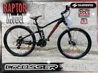 Алюмінієвий велосипед Crosser raptor AIR Hydraulic 1X12s 3x8 Двопідвіс