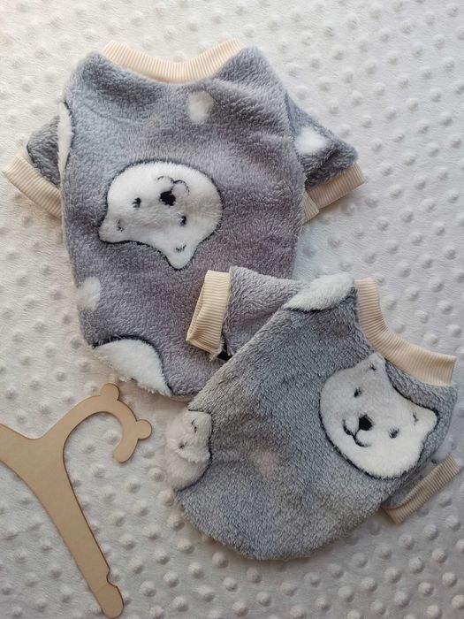 Sweterek w białe misie dla pieska XS S M L XL ubranko dla psa