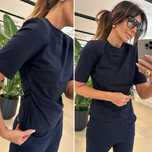 By o la la t-shirt taliowany poduszki granat M 38/40