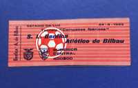 Bilhete antigo de Jogo de Futebol S.L.BENFICA-ATLETICO DE BILBAU-1983