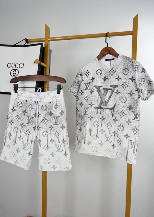 AMI PARIS мужская футболка костюм летний комплект шорты и футболка