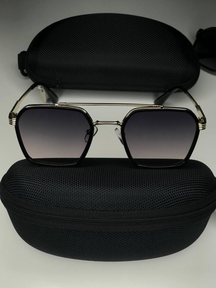 Сонцезахисні окуляри Солнцезащитные очки С шторками Золото/Черные