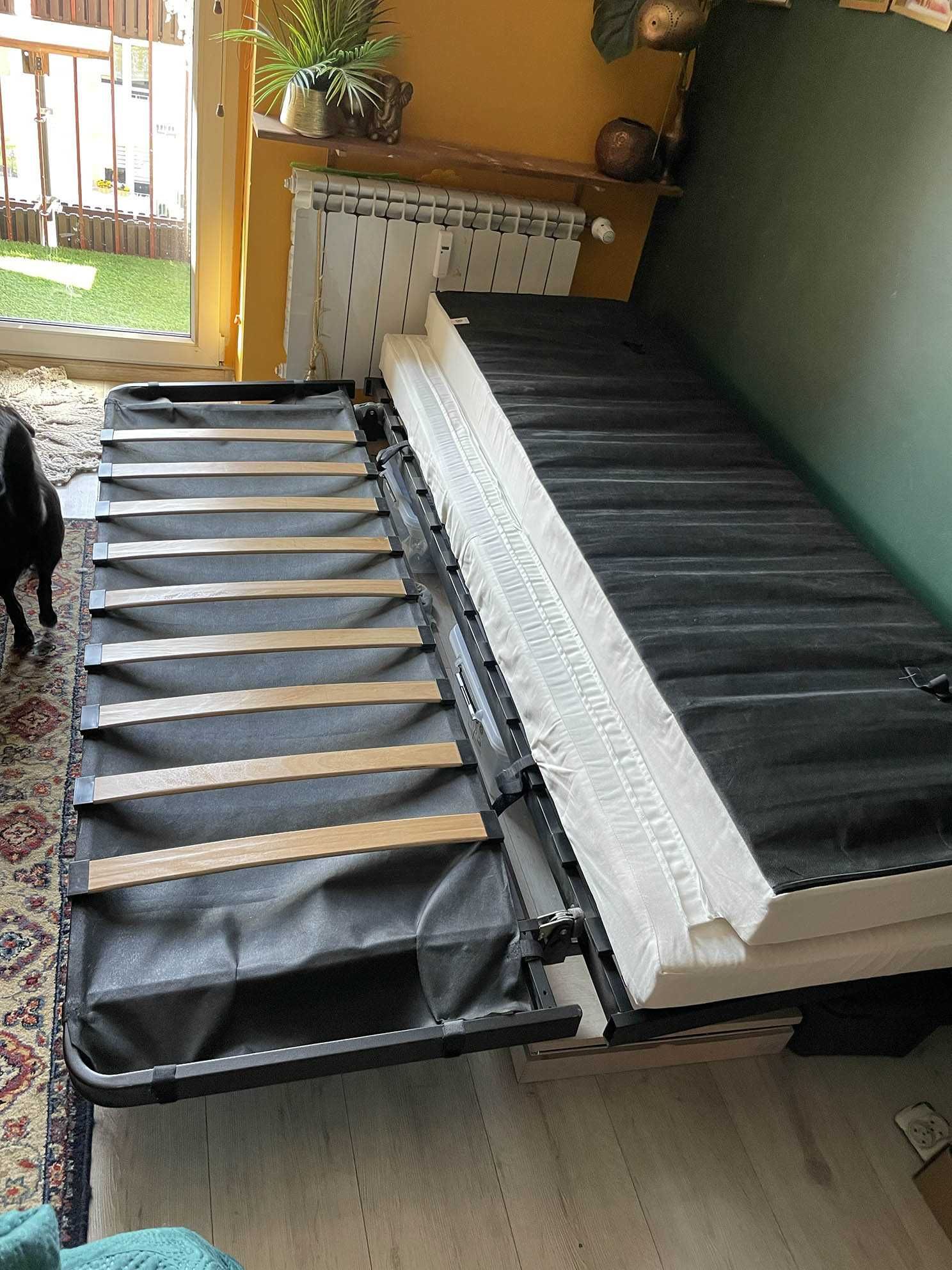 Rozkładana sofa Nyhamn z materacem sprężynowym (żółta)