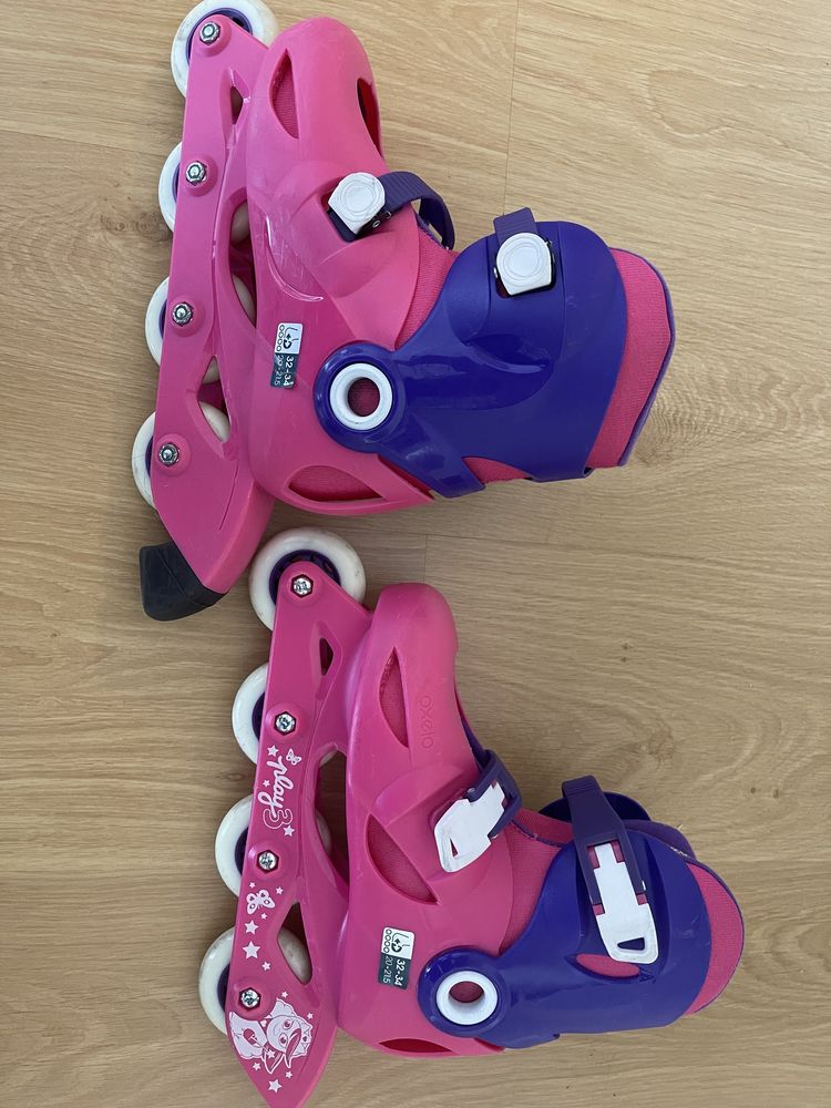 Patins de criança, tamanho 30-32, menina, Oxelo, Decathlon