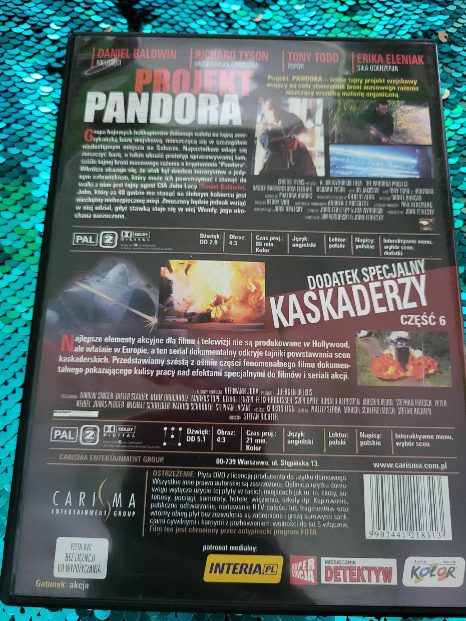 Film na Dvd Projekt Pandora , dodatek Kaskaderzy cz. 6
