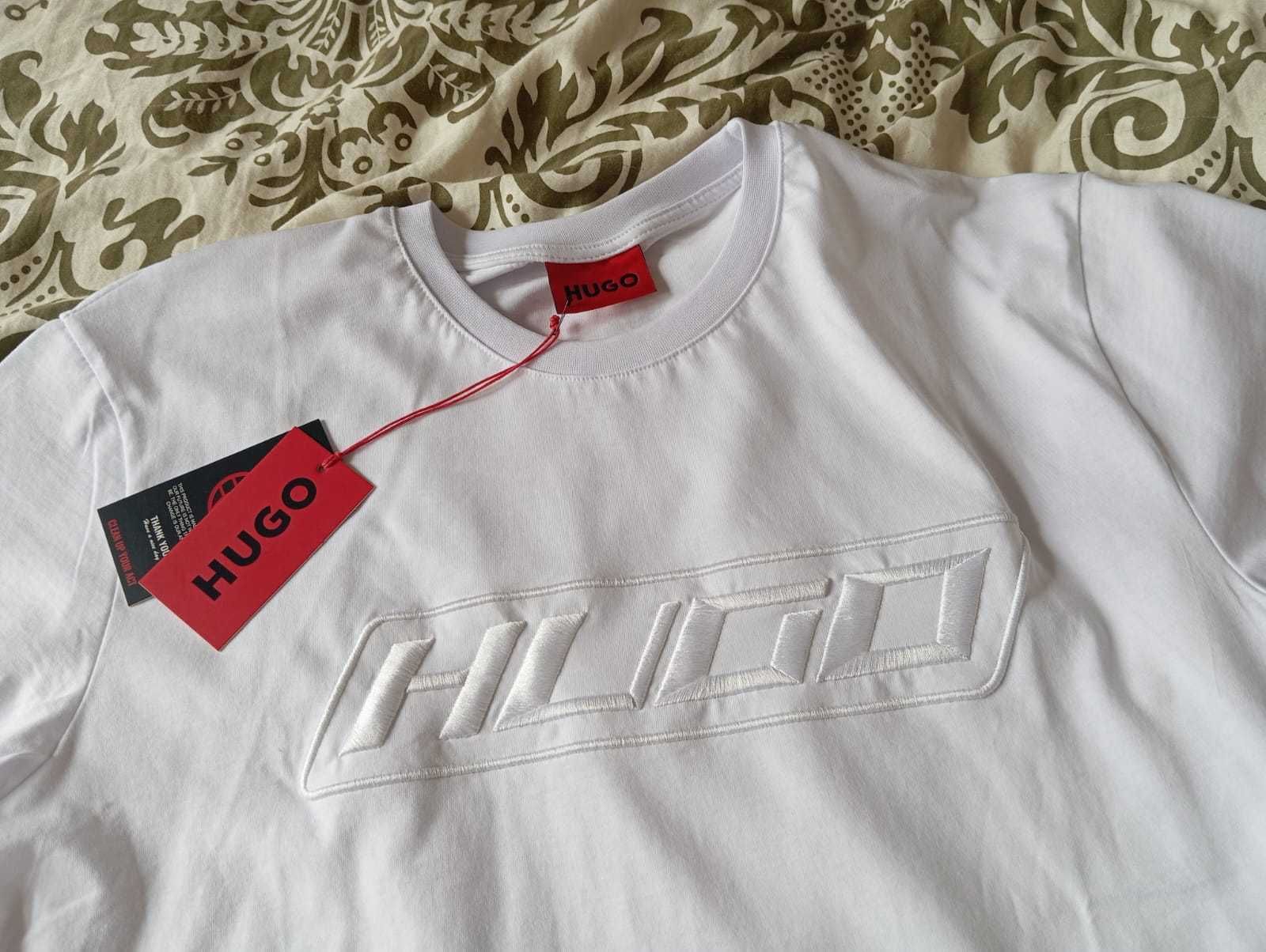 Koszulka Hugo Boss, t-shirt Hugo Boss regular fit, kolor biały XL