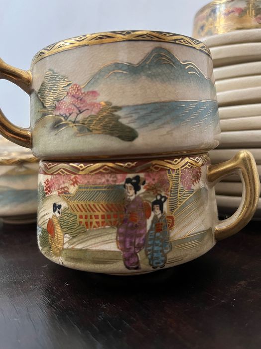 Conjunto completo chá e café japonês Satsuma. Raríssimo,