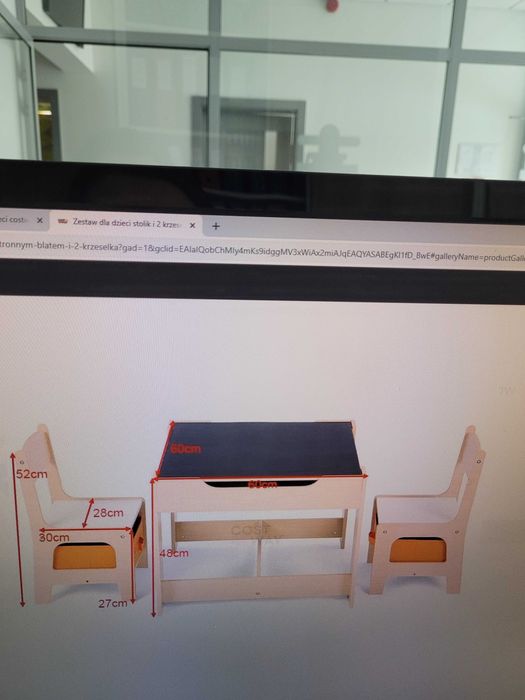 Stolik i 2 krzesełka  dla dzieci Costway