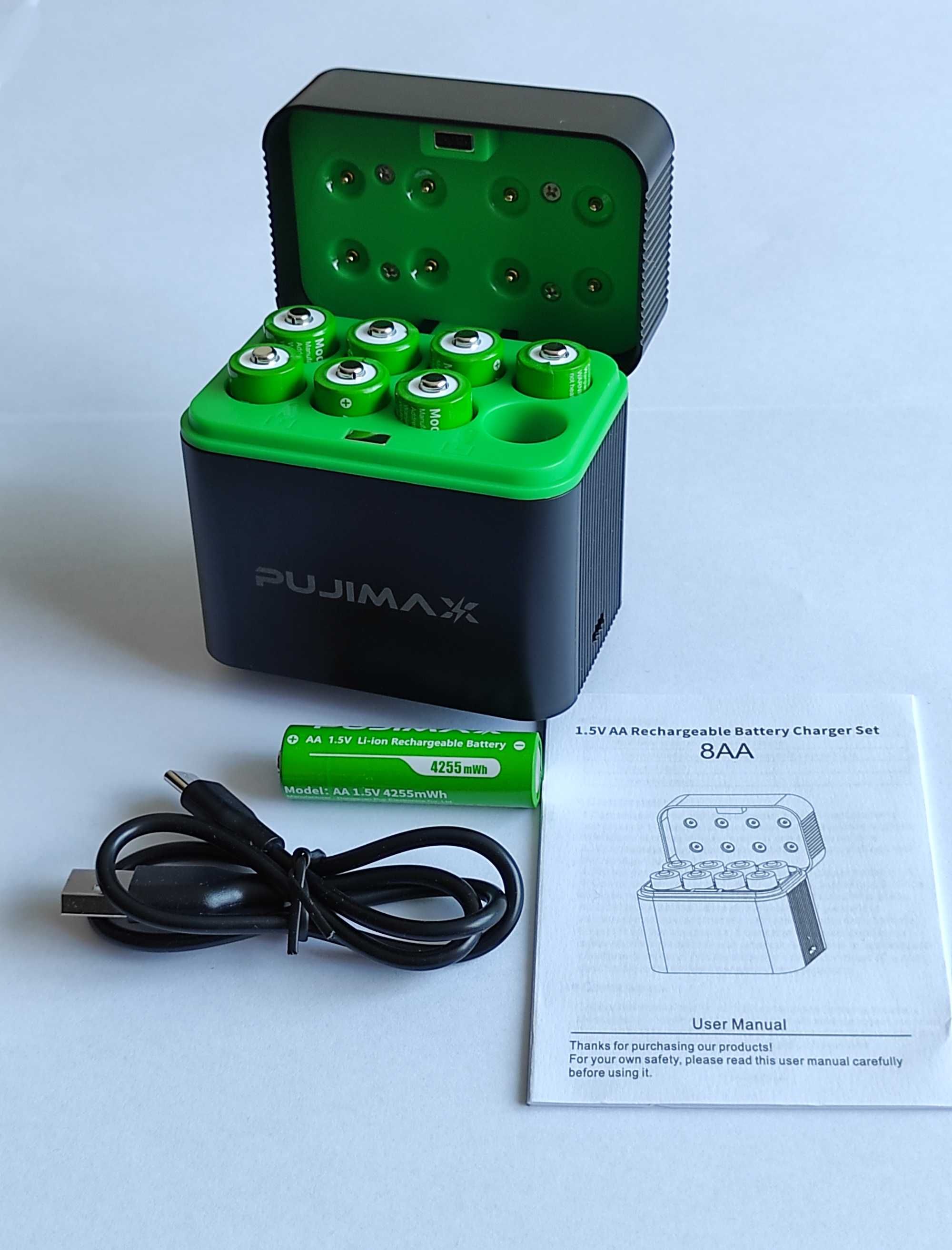 Акумулятори AA AAA 1.5V usb type-c, Pijimax бокс для зарядки