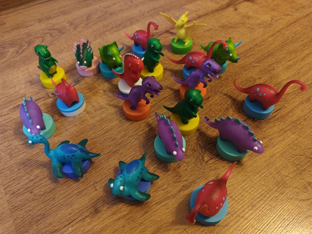 Dinozaury figurki stemple pieczątki