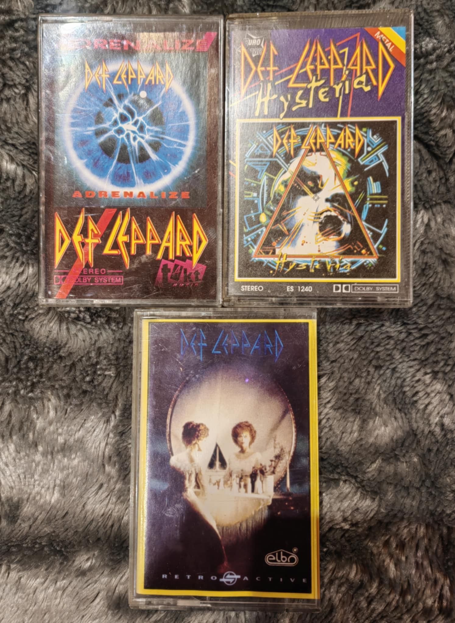 3x kaseta Def Leppard Adrenalize Retro Active Hysteria VG+