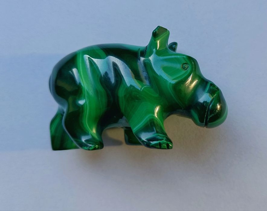 Hipopotam z malachitu. Kongo.