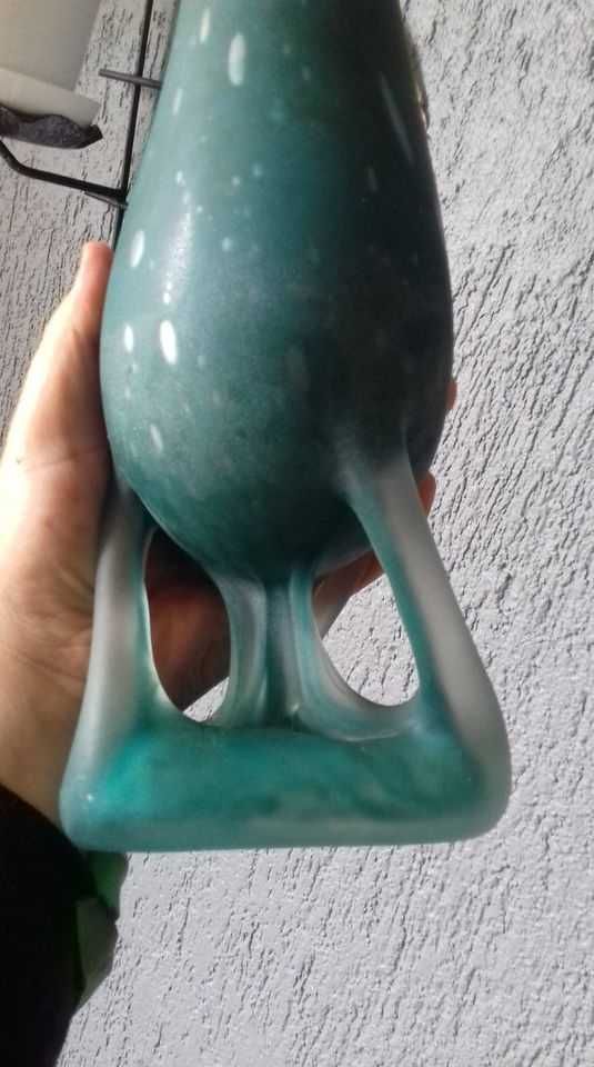 wazon matowe mrożone szkło huta "Jagoda"-prl