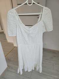 Biała koronkowa ażurowa sukienka mini Cropp 38 M
