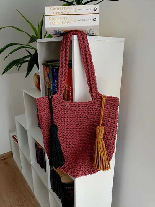 Torba shopperka w kolorze malwy/ piękne wiosenno-letnie kolory