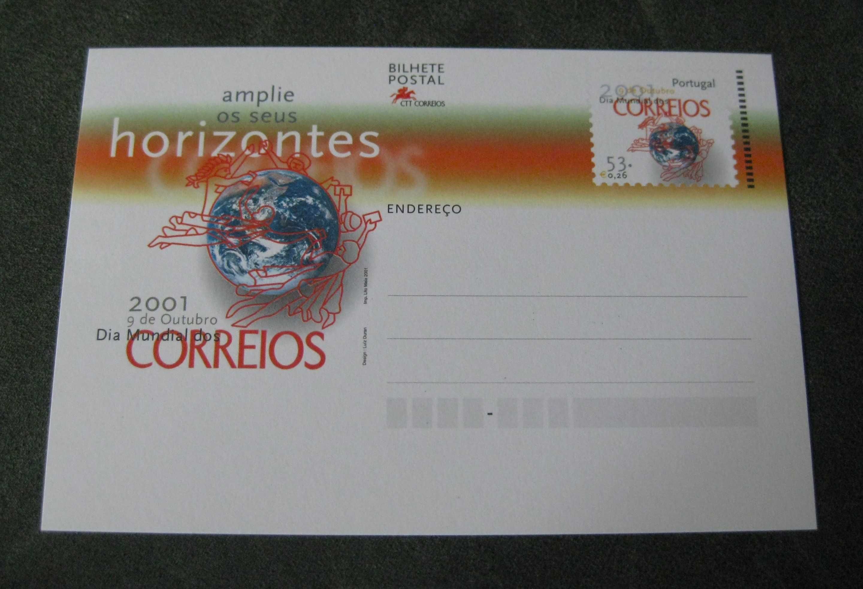 Bilhete Postal do Dia Mundial dos Correios de 2001