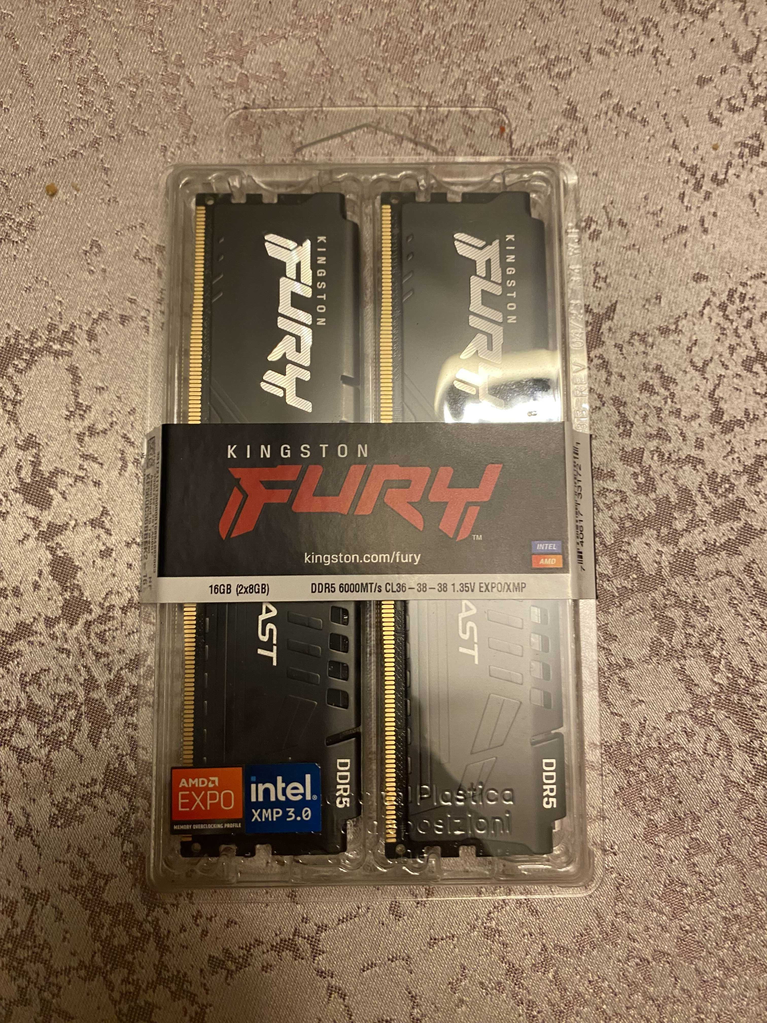 Pamięć Kingston Fury Beast, DDR5, 16 GB, 6000MHz, CL36