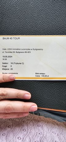 2 bilety na koncert Bajm Bydgoszcz 19.05. Miejsca siedzące.2024 Łuczni