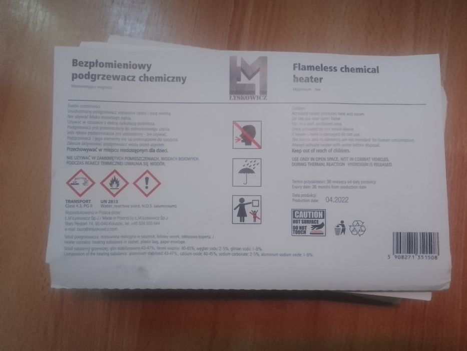 Podgrzewacz chemiczny