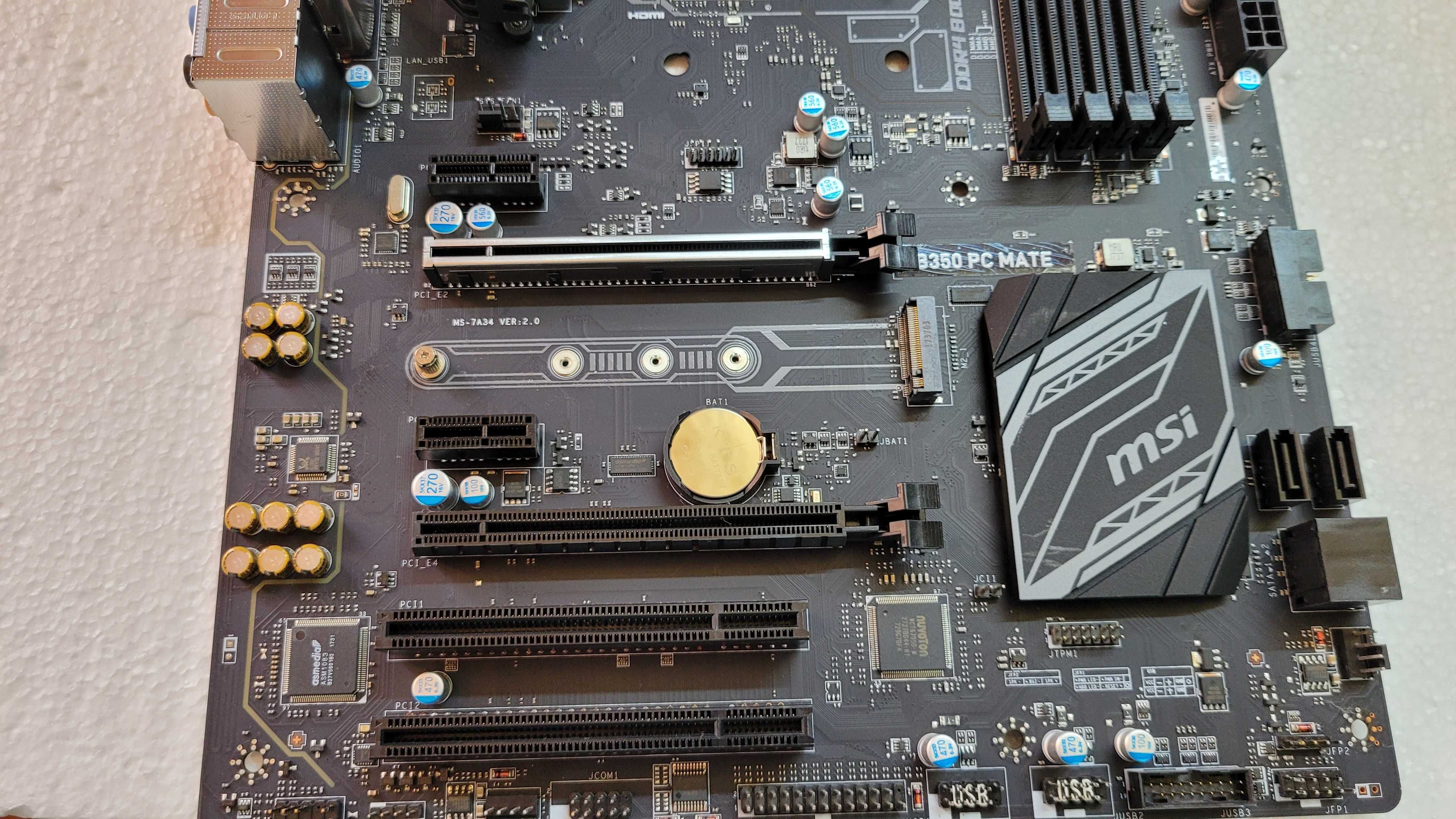 TOP Материнская плата MSI B350 PC Mate (sAM4, AMD B350, PCI-Ex16 M2)