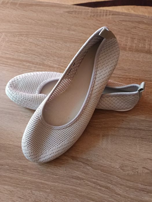 Ażurowe miękkie baleriny 38/39 tenisówki wygodne szare nowe