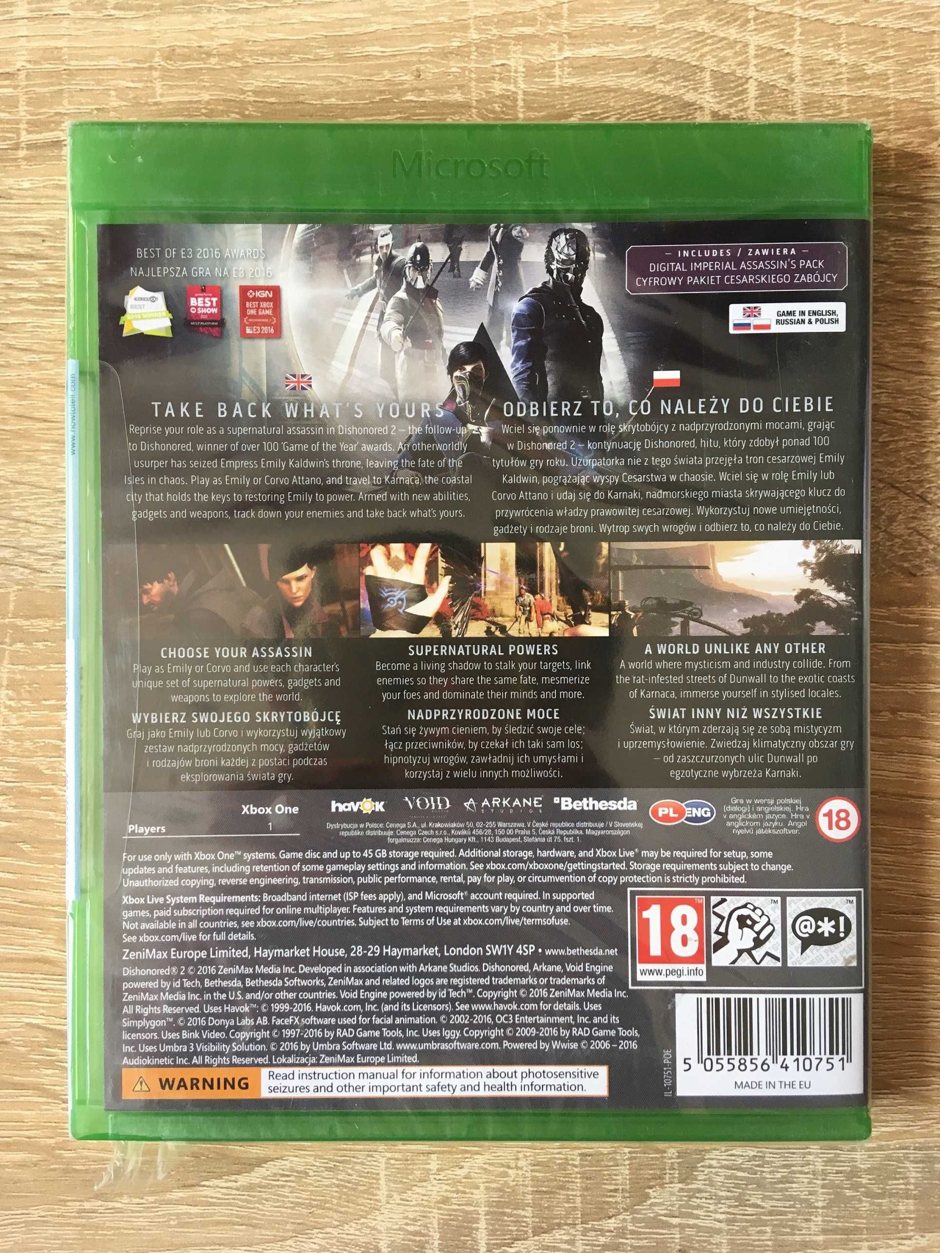 Dishonored 2 - Xbox One - Arkane Studios - PL - NOWA, FOLIA