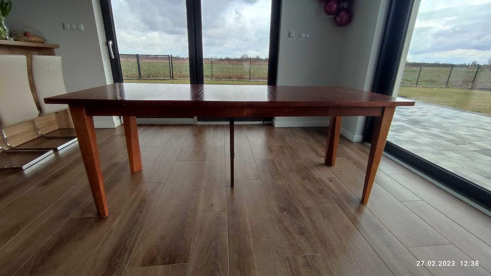 Dębowy Stół rozkładany 100cm - 300 cm + 4 dokładki po 50 cm