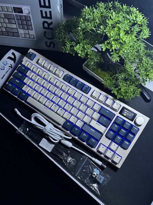 ‼️•Механічна клавіатура Attack Shark K86 Blue-White/Retro Grey•‼️