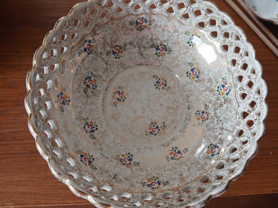 Fruteira e bomboniere em porcelana, antiguidades