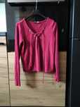 Bordowa bluzka z wiązaniami H&M M