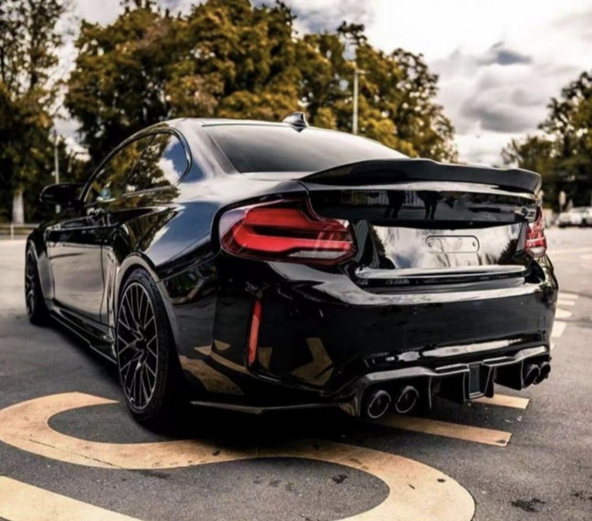 BMW F22 Coupe Lotka Dokładka Tylna PSM Czarny Połysk