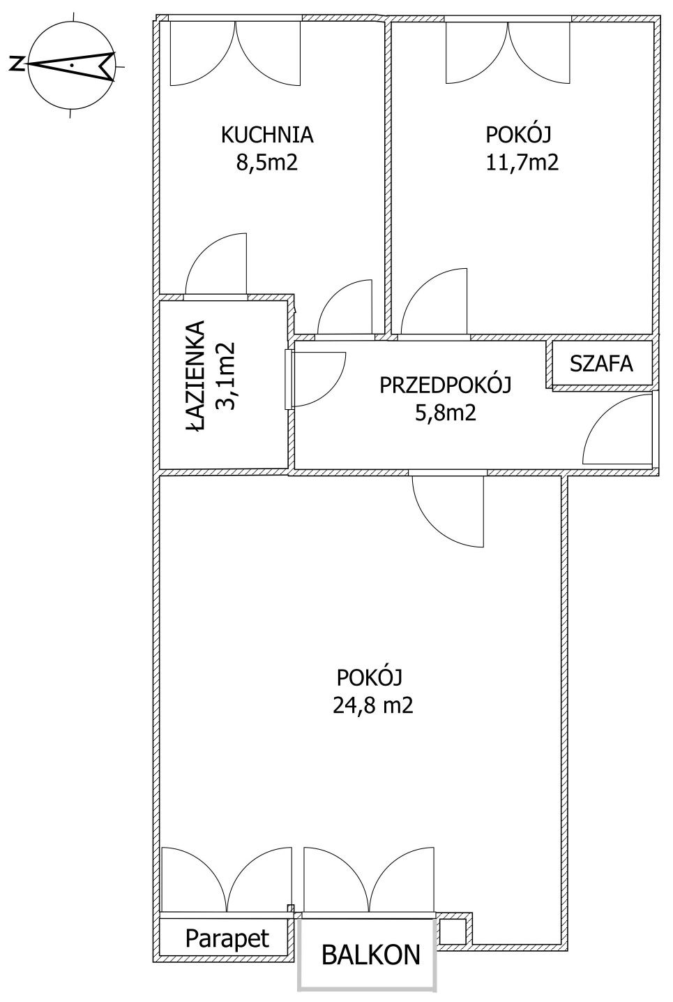 Dwupokojowe mieszkanie 53,94 m2