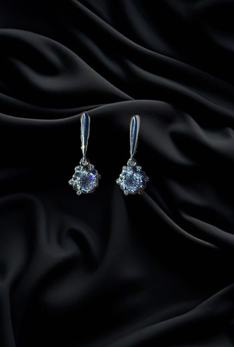 Срібні сережки 925 проби з фіанітами