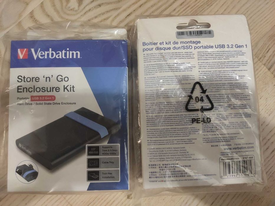 Зовнішня кишеня Verbatim Store'n'Go 2.5 SATA для SSD, жорсткого диску
