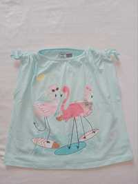 Bluzka koszulka flamingi bez rękawków nowa rozmiar 134 tanio warto