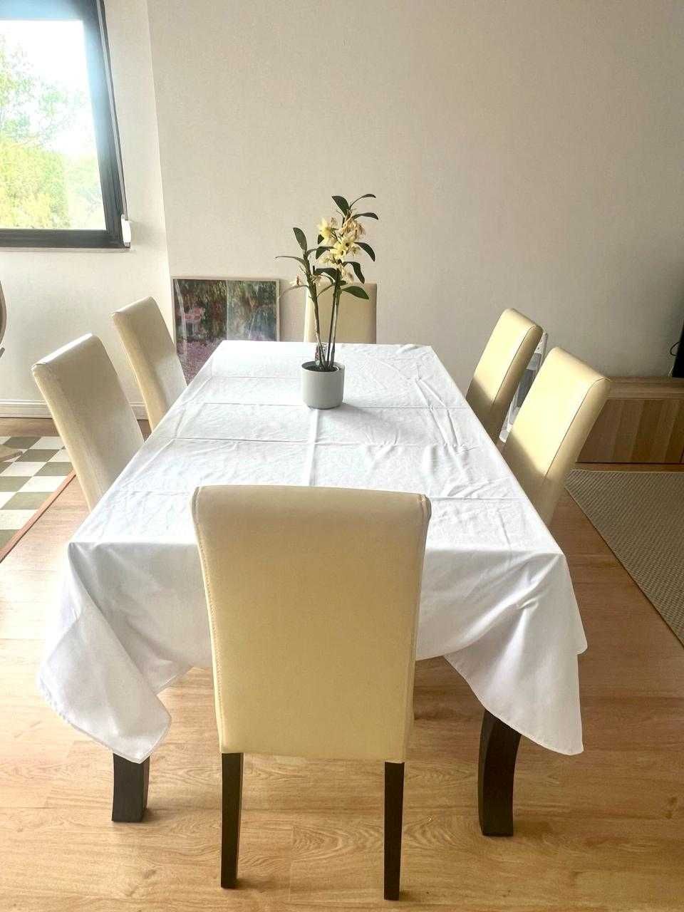 Mesa jantar extensível 8 pessoas  com 6 cadeiras