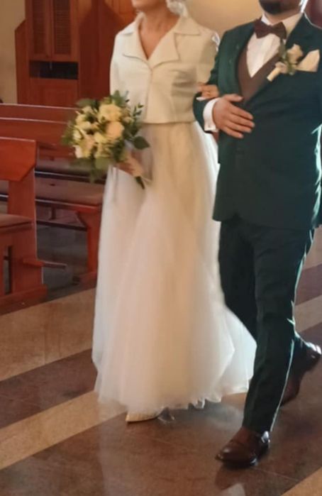 Bolerko / kurtka ślubna z napisem Panna Młoda