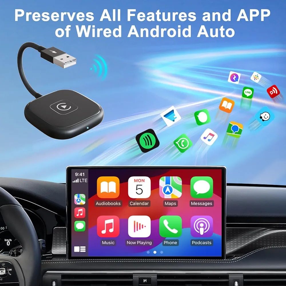 Bezprzewodowy adapter CarPlay do iPhone'a  Plug and Play