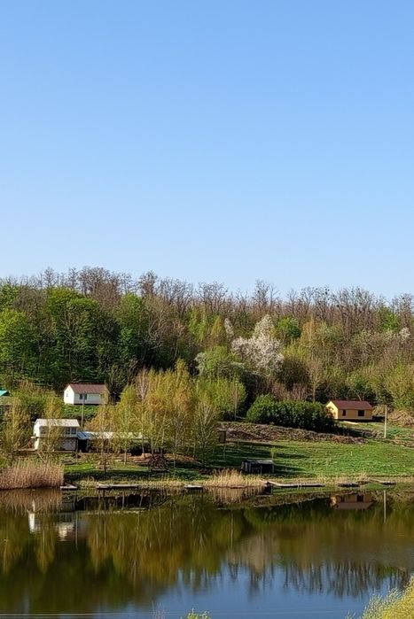 Рибацькі будинки на озері. Баня,чан, с. Киданівка, Богуславський р-н