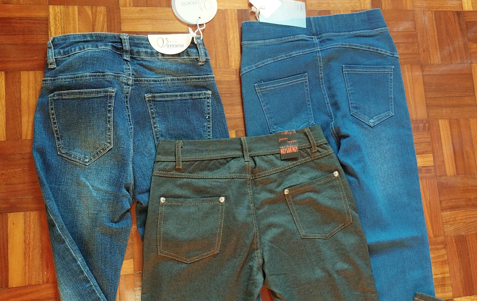 5 Pares Calças - tam 34/S/ 12 anos
