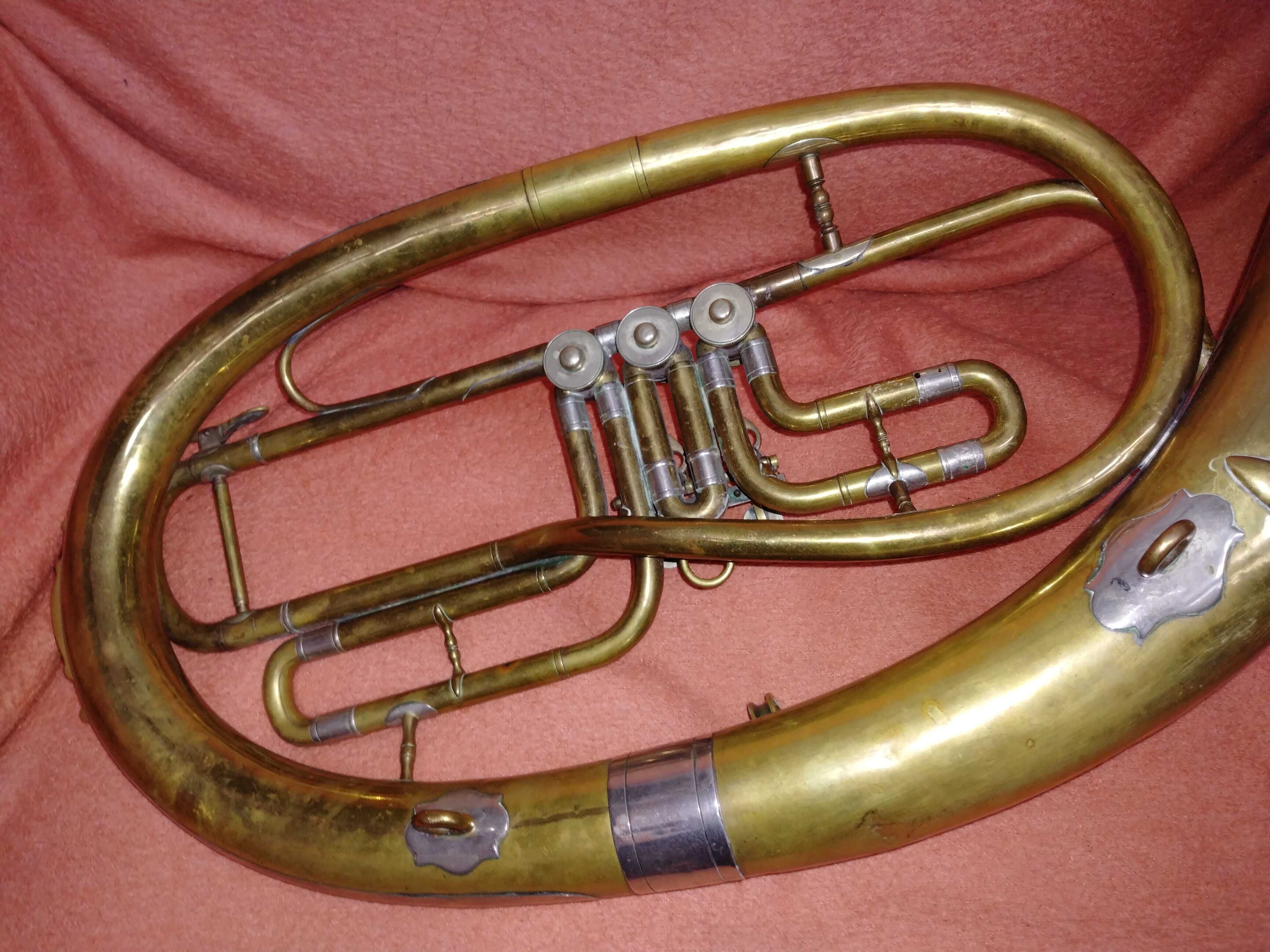 Saxhorn Tenorowy Trój Klawiszowy Instrument Dęty