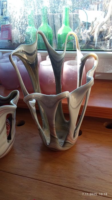 wazon retro 3 sztuki abstrakcja