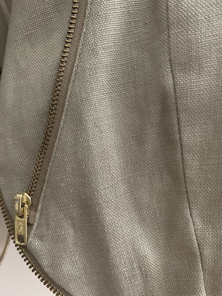 Krótka stylowa marynarka żakiet kurtka 100% len H&M