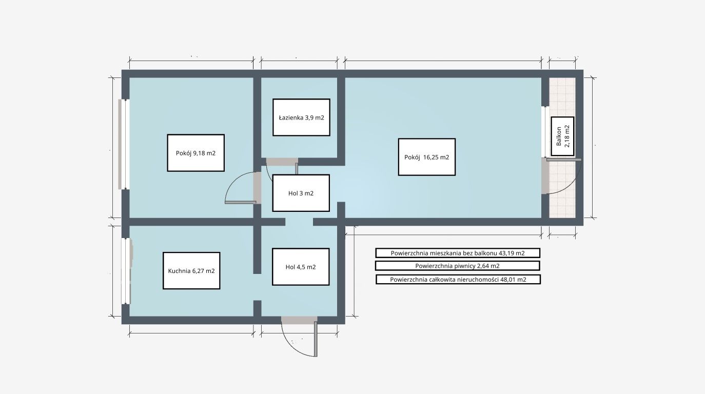 Mieszkanie 2 Pokoje 43m² Łódź Górna Paderewskiego.