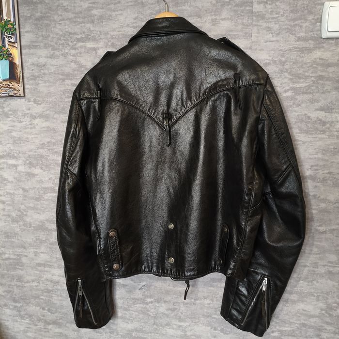 Винтажная кожаная куртка косуха байкерская кожанка vintage schott usa